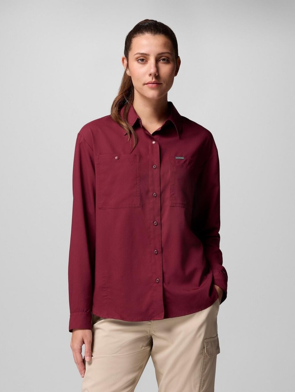 Women's Button-Down Silver Ridge Sun Shirt In Plum Color